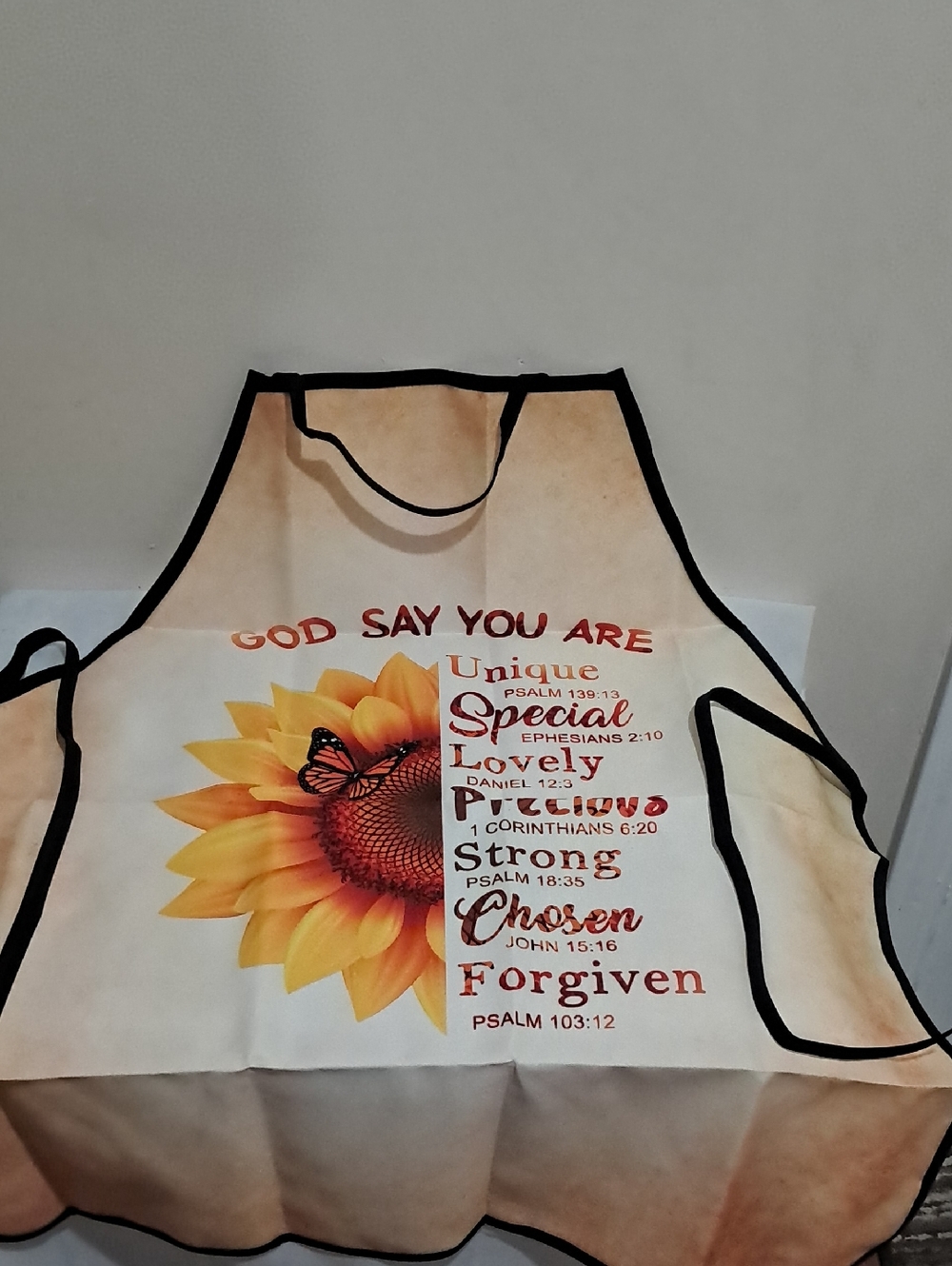 Sunflower Inspirational Apron - Yellow, Orange, Black (Set Of 2)